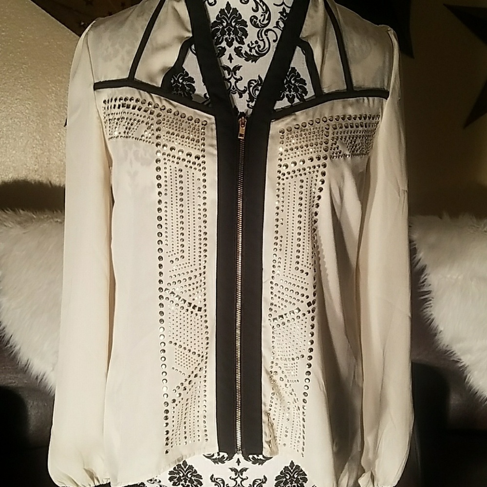 Studded with cutouts beautiful work blouse